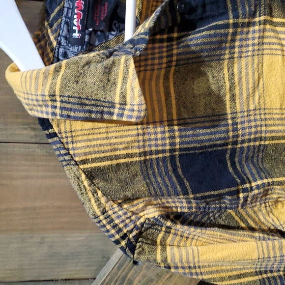 VTG TONY HAWK PLAID YELLOW BLACK LONG SLEEVE SHIRT SKATEBOARD GRIND - Picture 2 of 6